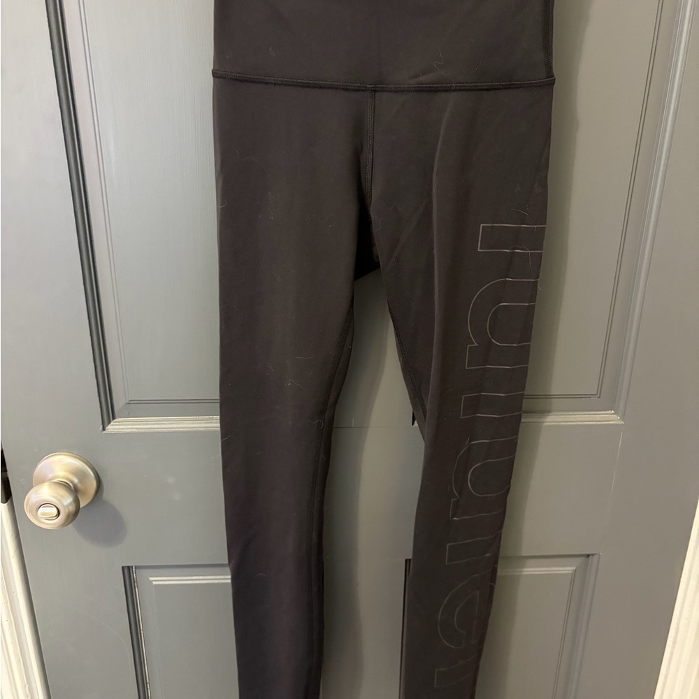 Black Lululemon  Leggings with Side Logo